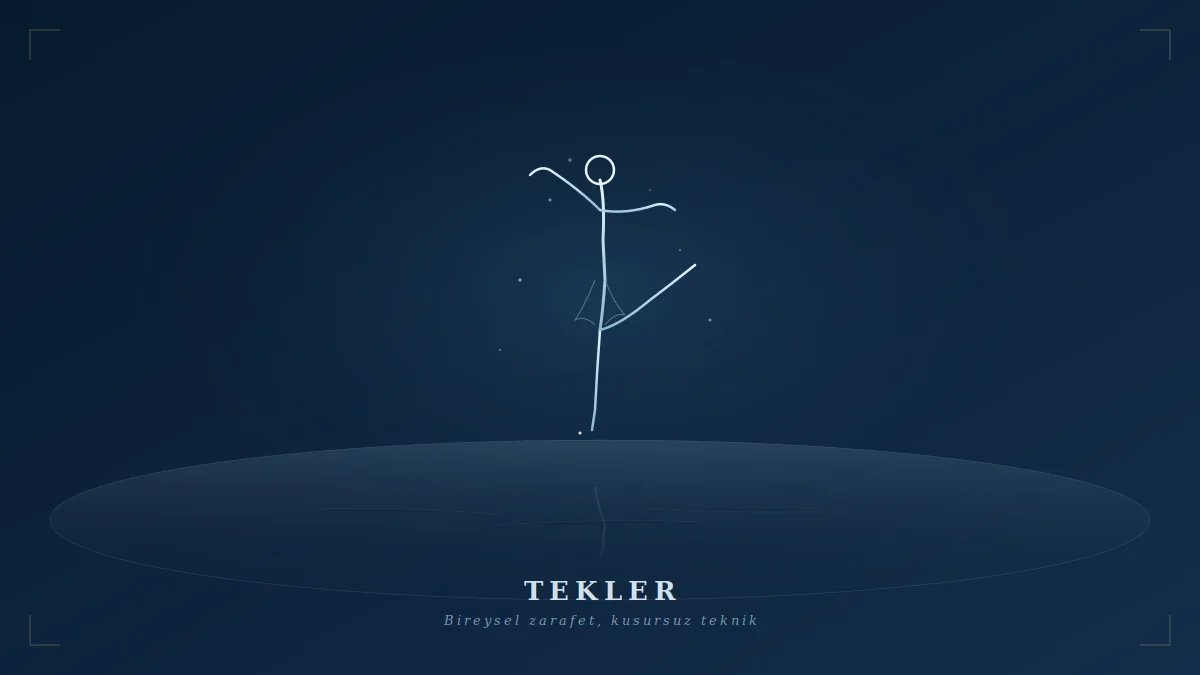 Artistik buz pateni tekler disiplininde arabesque pozisyonunda buz pistinde performans sergileyen patenci silüeti